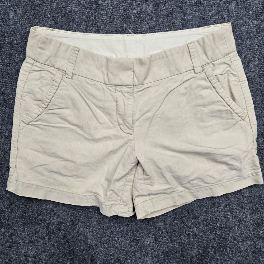 J.Crew Womens Khaki Beige 100% Cotton Chino Shorts Size 4 3in Inseam RN77388